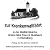 Einladung aus Höchstberg zur Krankenwallfahrt